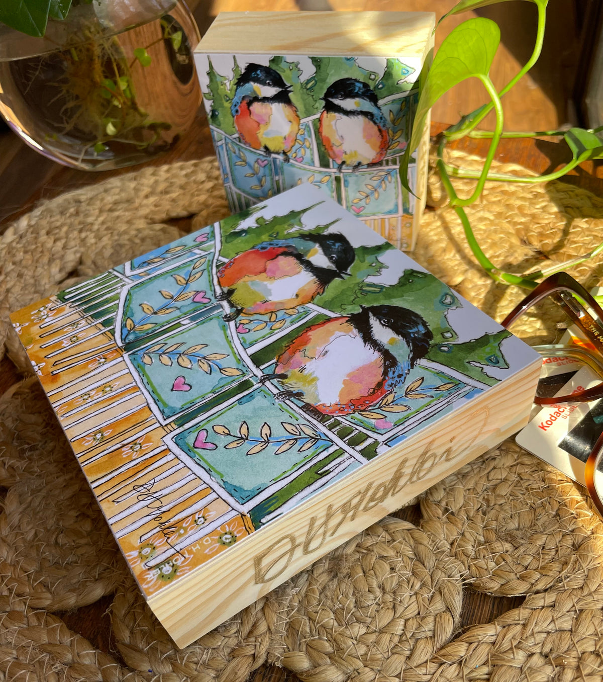 I'm Listening - Wood Block Print | Chickadee Wall Art