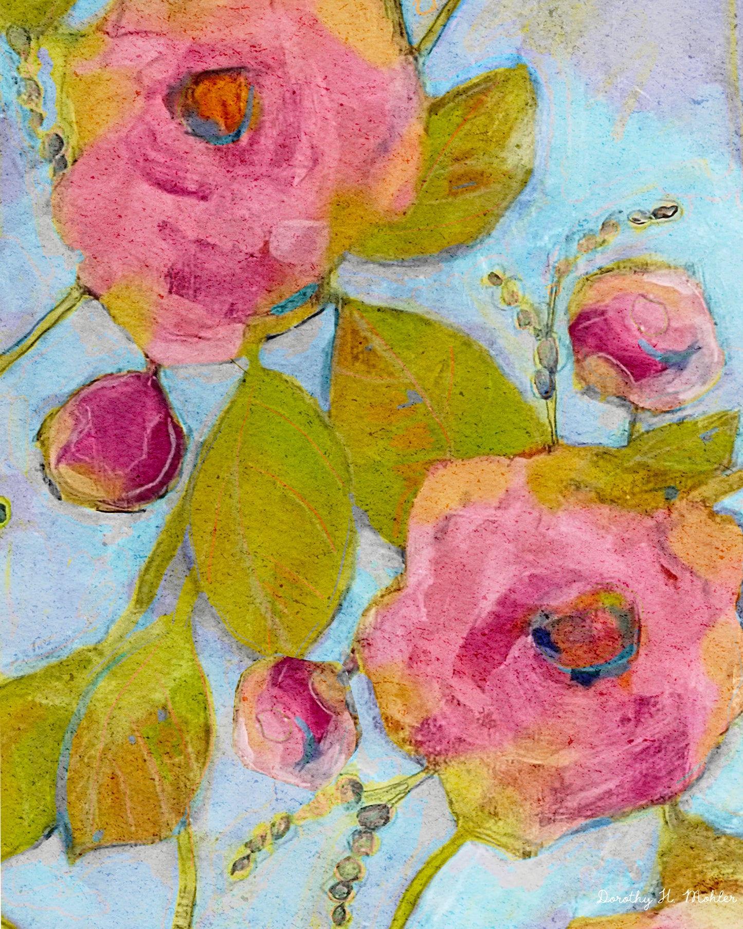 Camelia Fun - Botanical Fine Art Print