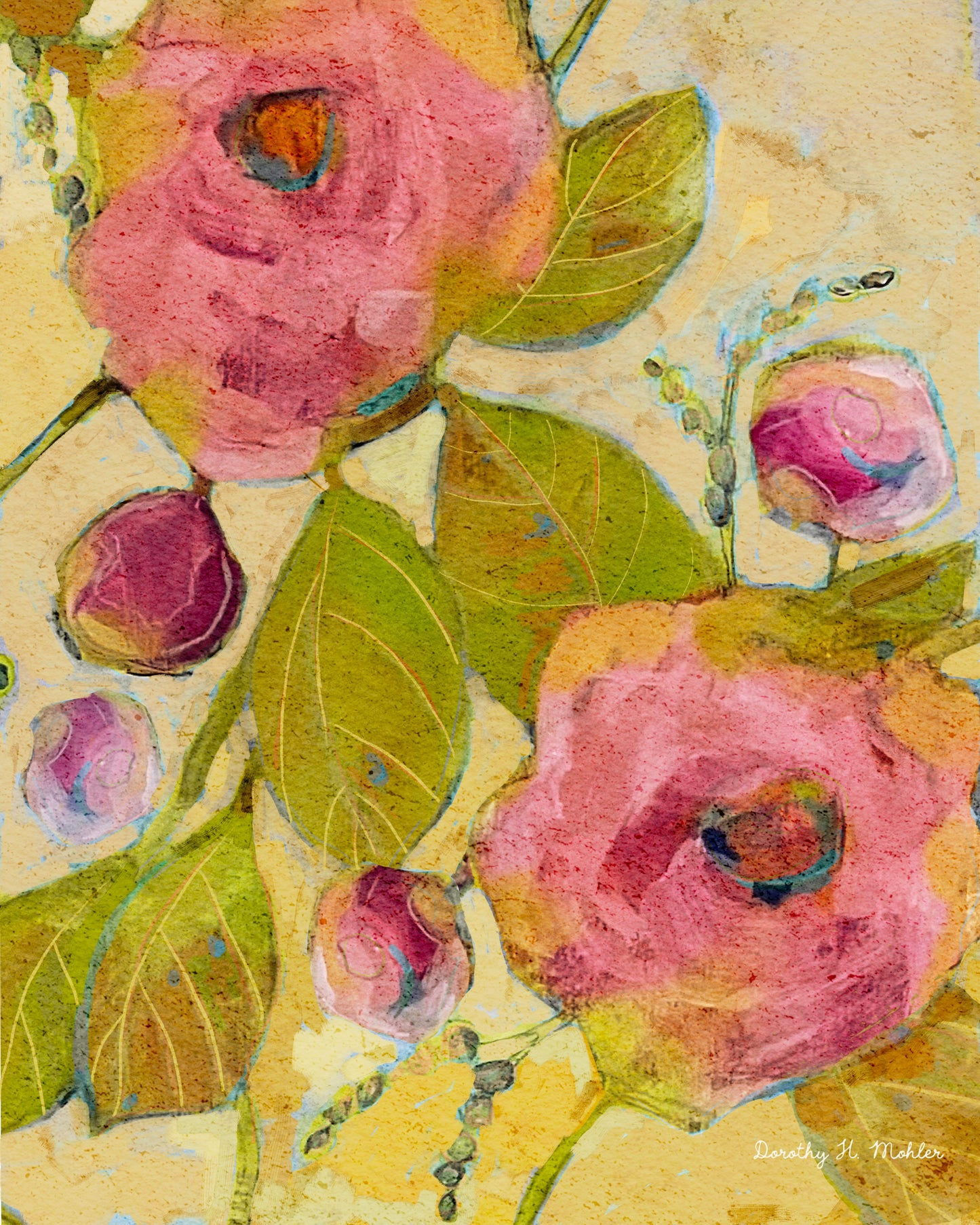 Camelia Fun - Botanical Fine Art Print