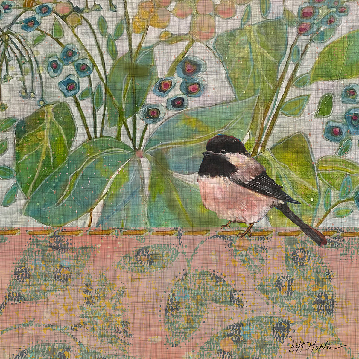 Chickadee Territory Wood Block Print | Chickadee Wall Art
