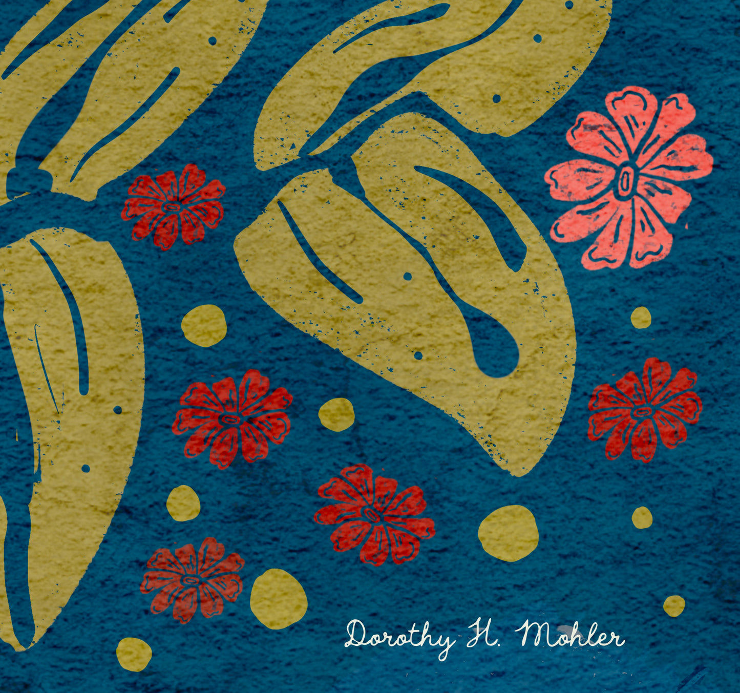 Foxgloves and Butterflies – Botanical Wall Art, Multicolored Bright Blue Background