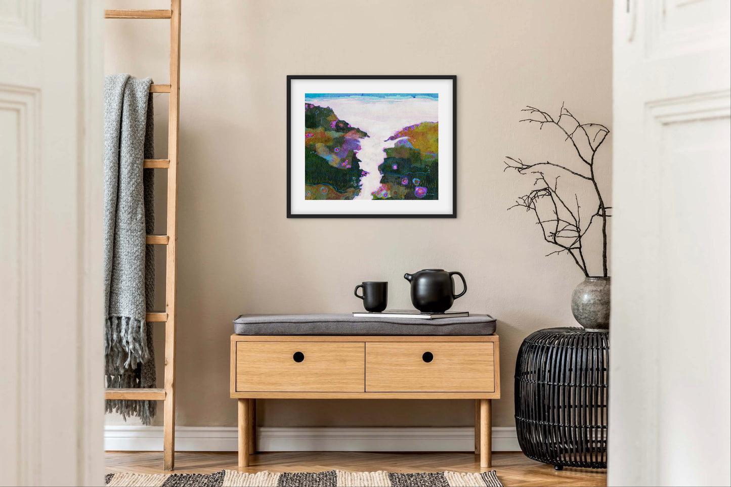 Coastal Path in Lavender — Abstract Coastal Landscape Art Print