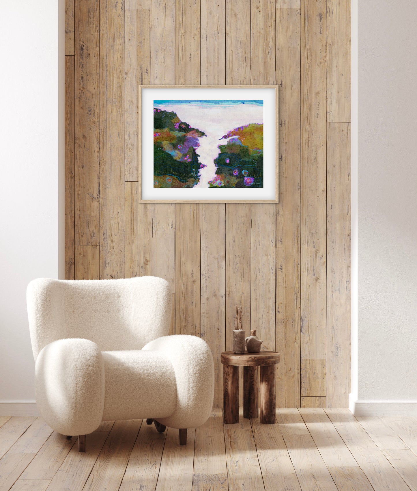 Coastal Path in Lavender — Abstract Coastal Landscape Art Print
