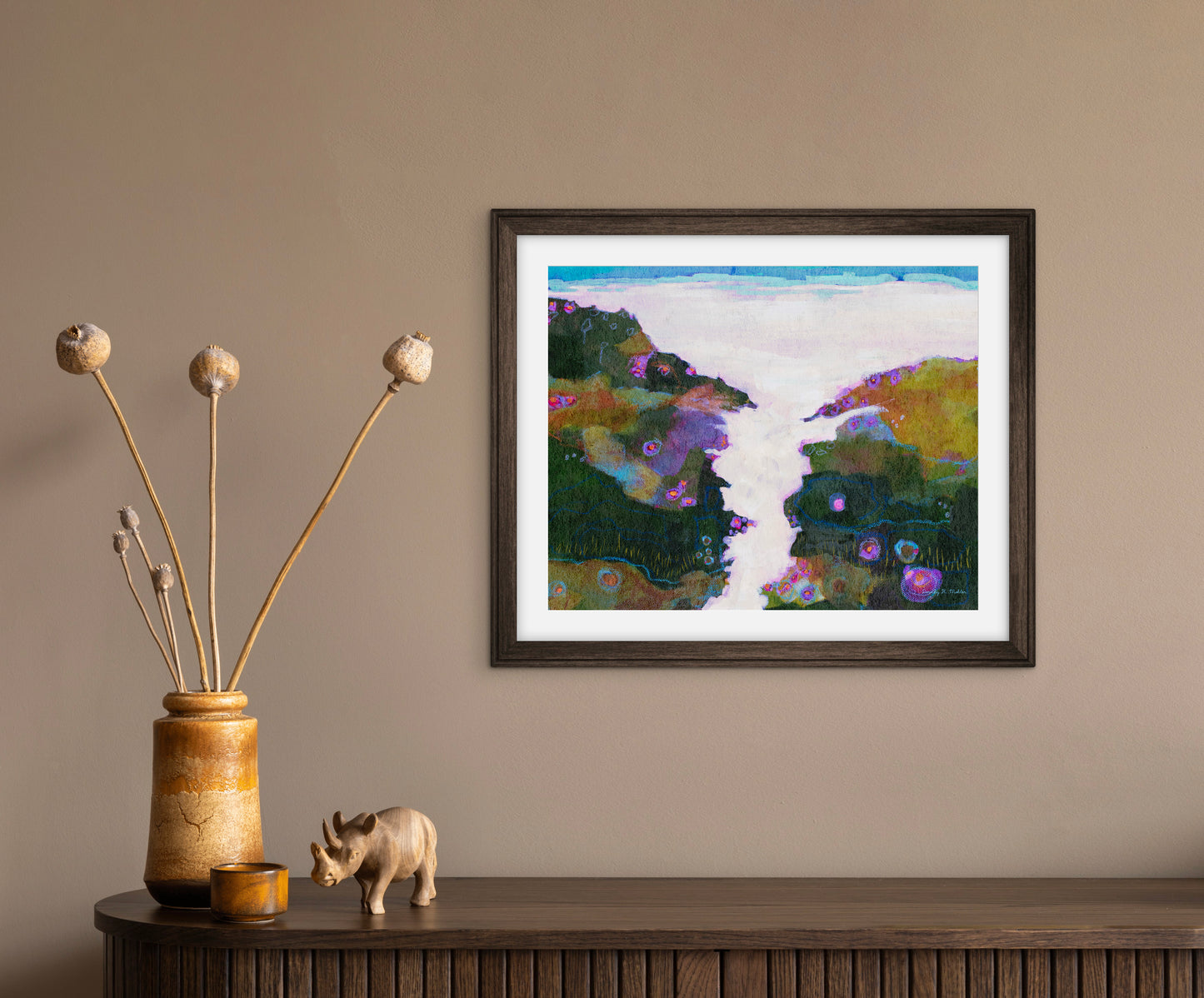 Coastal Path in Lavender — Abstract Coastal Landscape Art Print