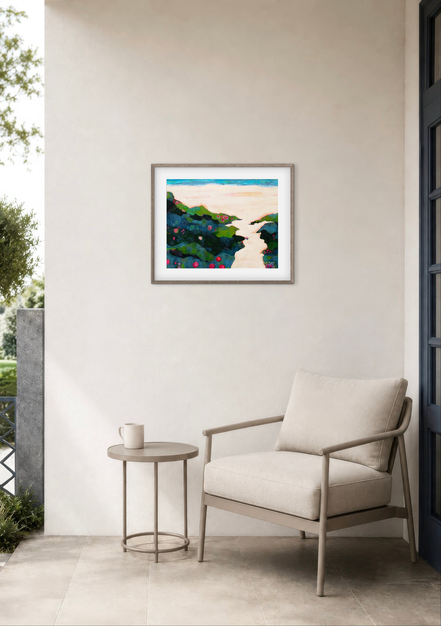 Coastal Path in Lavender — Abstract Coastal Landscape Art Print