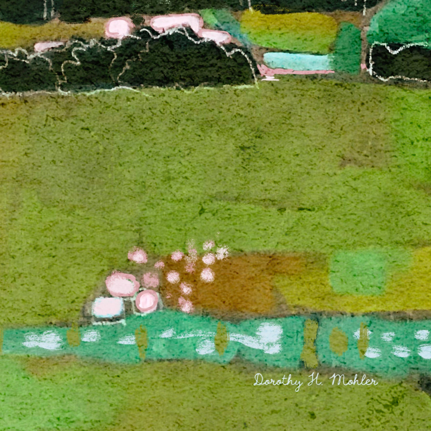 Oregon Valley - Contemporary Landscape Art - Mountains, Valley and Trees