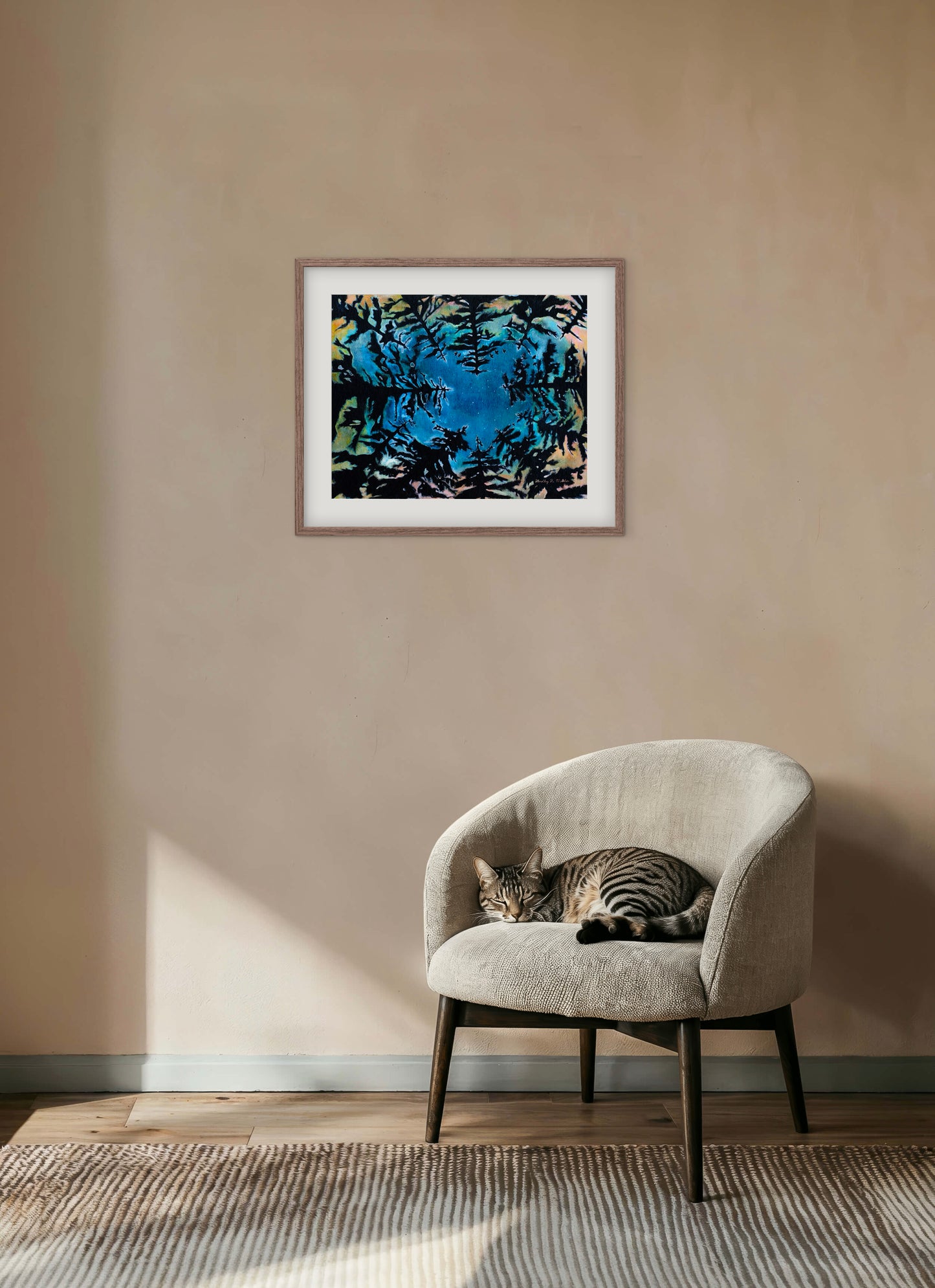 Looking Up to the Heavens — Forest Night Sky Art Print