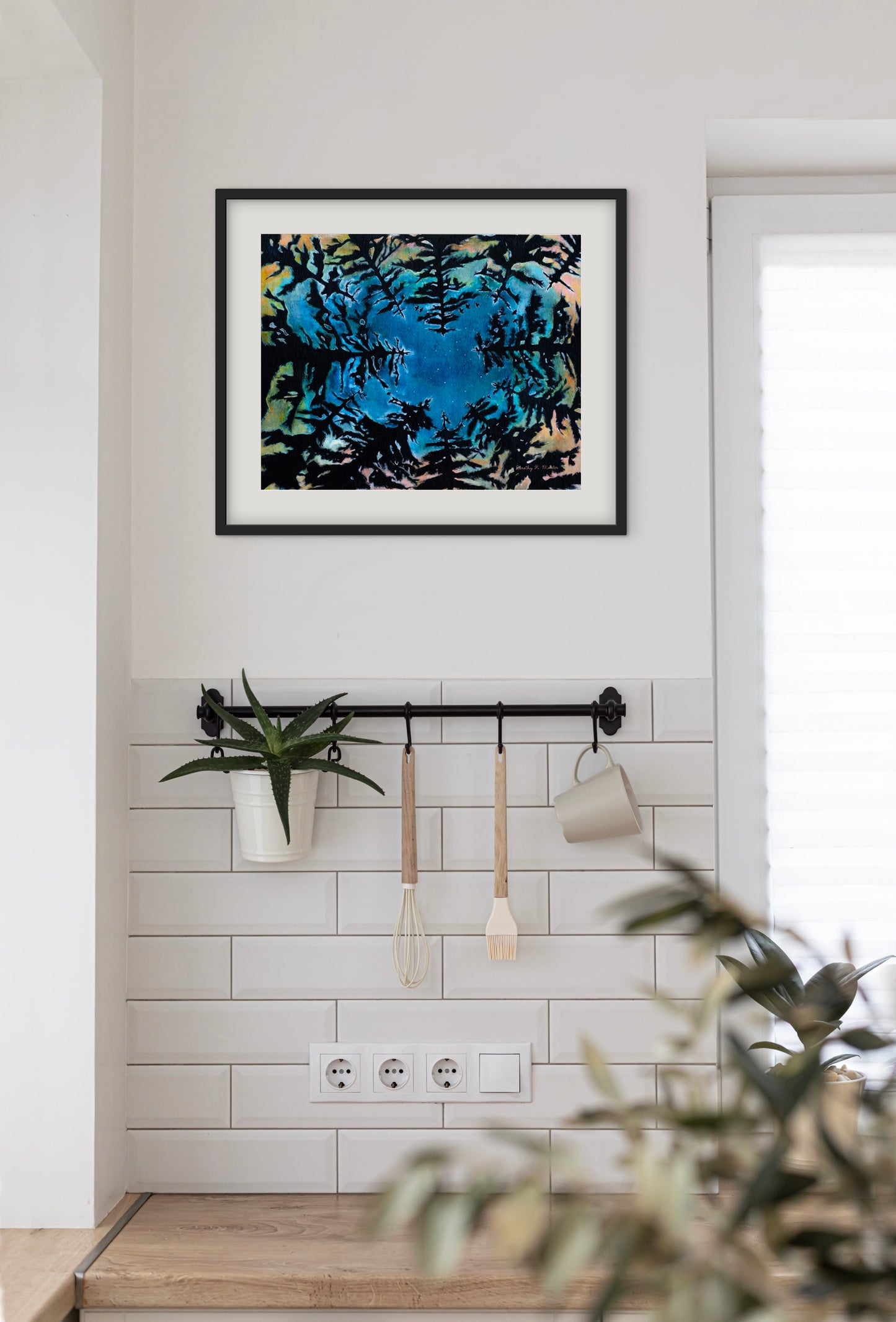 Looking Up to the Heavens — Forest Night Sky Art Print