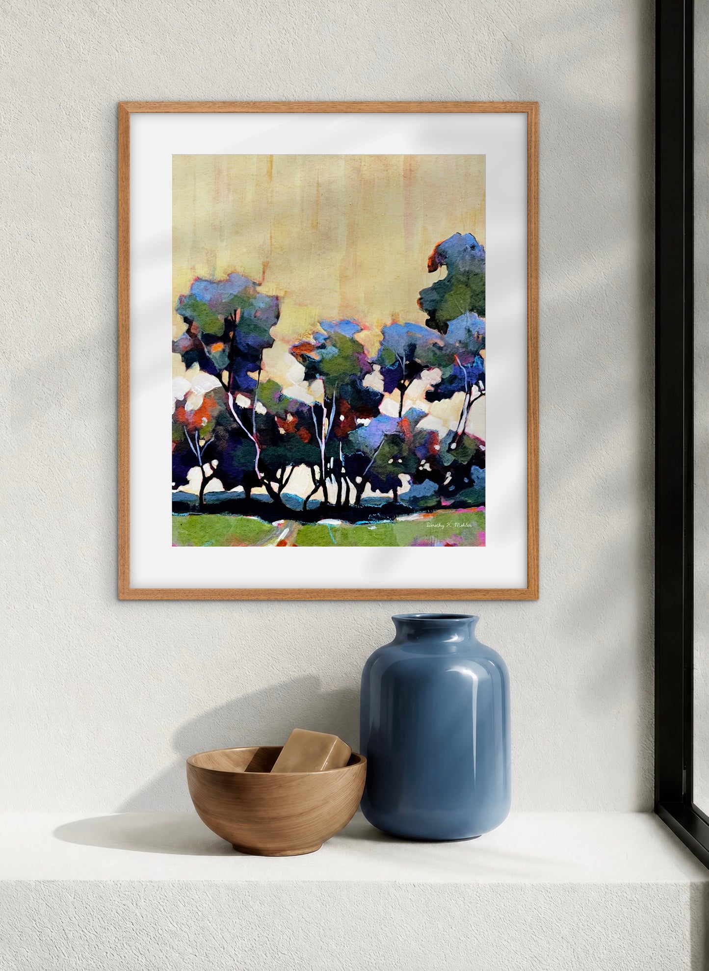 Trees at Golden Hour - Contemporary Landscape Print of Trees