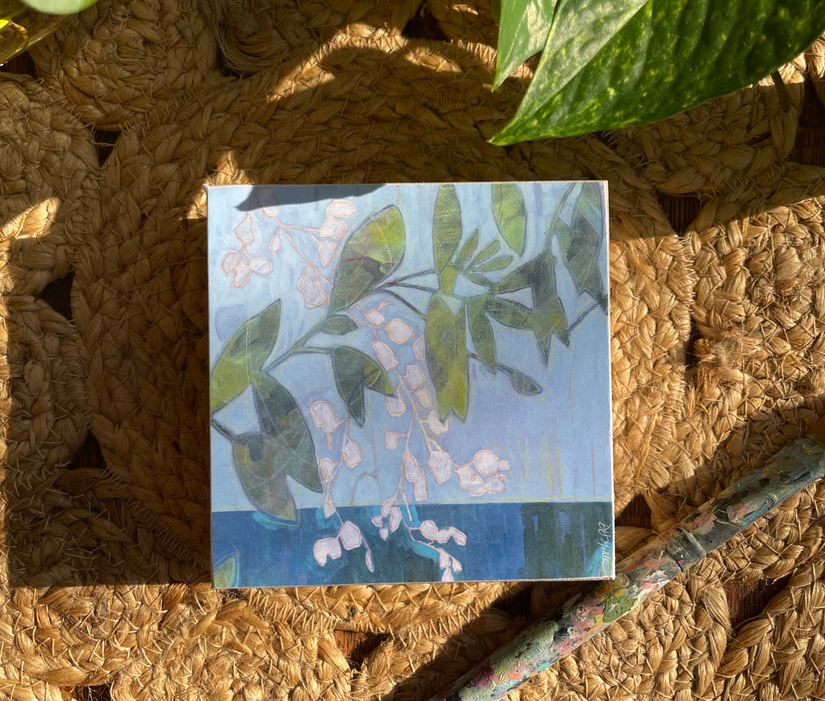 Green Haven - Wood Block Print | Botanical Wall Art