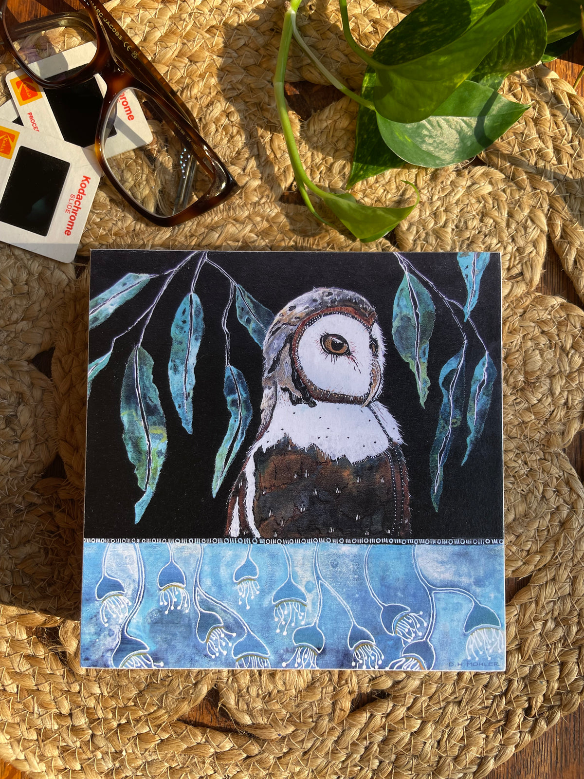 My Owl - Wood Block Print | Barn Owl Wall Art