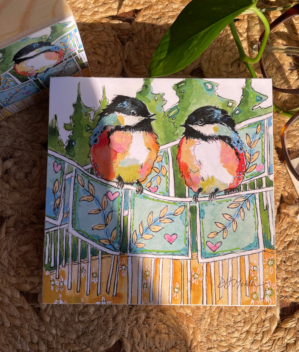 I'm Listening - Wood Block Print |  Chickadee Wall Art