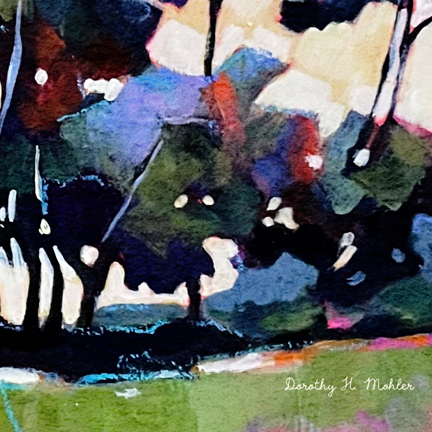 Trees at Golden Hour - Contemporary Landscape Print of Trees