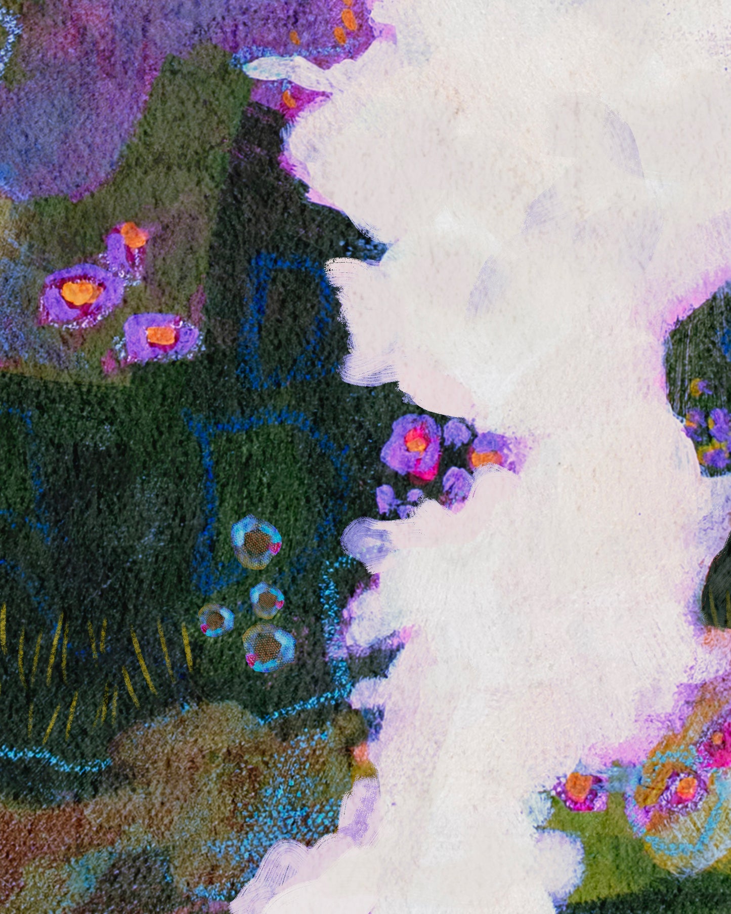 Coastal Path in Lavender — Abstract Coastal Landscape Art Print