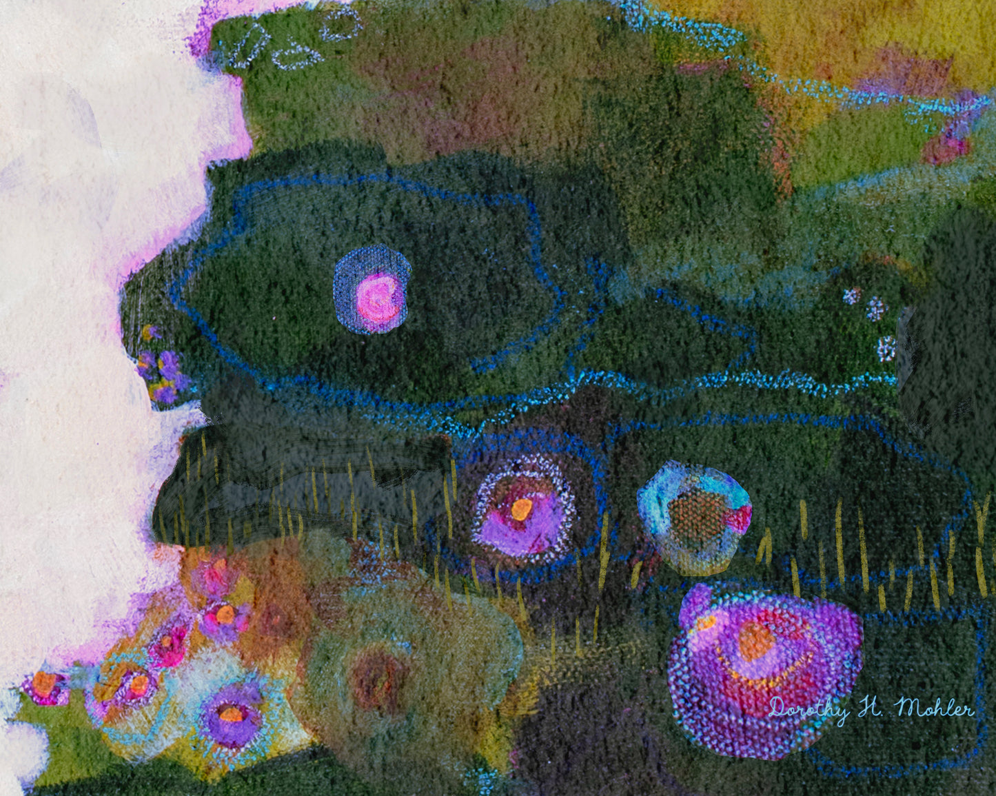 Coastal Path in Lavender — Abstract Coastal Landscape Art Print