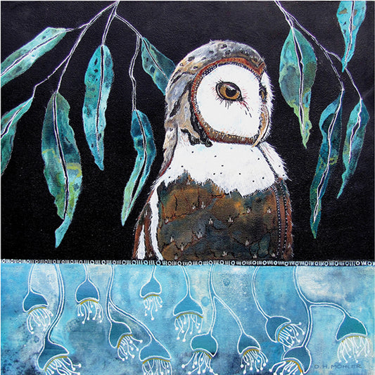 My Owl - Wood Block Print | Barn Owl Wall Art